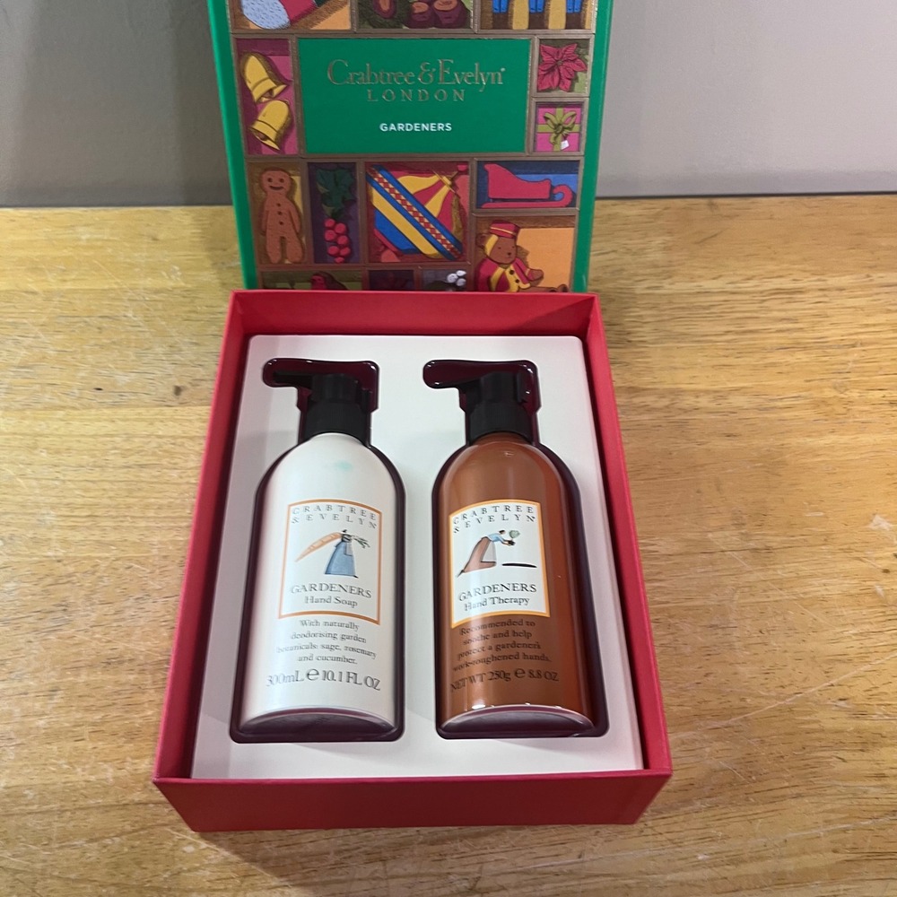 Crabtree & Evelyn Gardeners Hand Care Duo Set New 18.9oz Green Vtg Gift Box